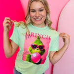 Mr. Grinch Pink Bubblegum Tee with vibrant DTF printed graphic on soft Tultex unisex shirt.