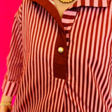 Burgundy Striped Top