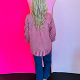 Burgundy Striped Top