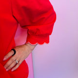 Red Puff Sleeve Top
