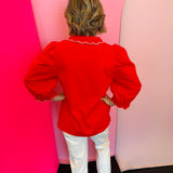 Red Puff Sleeve Top