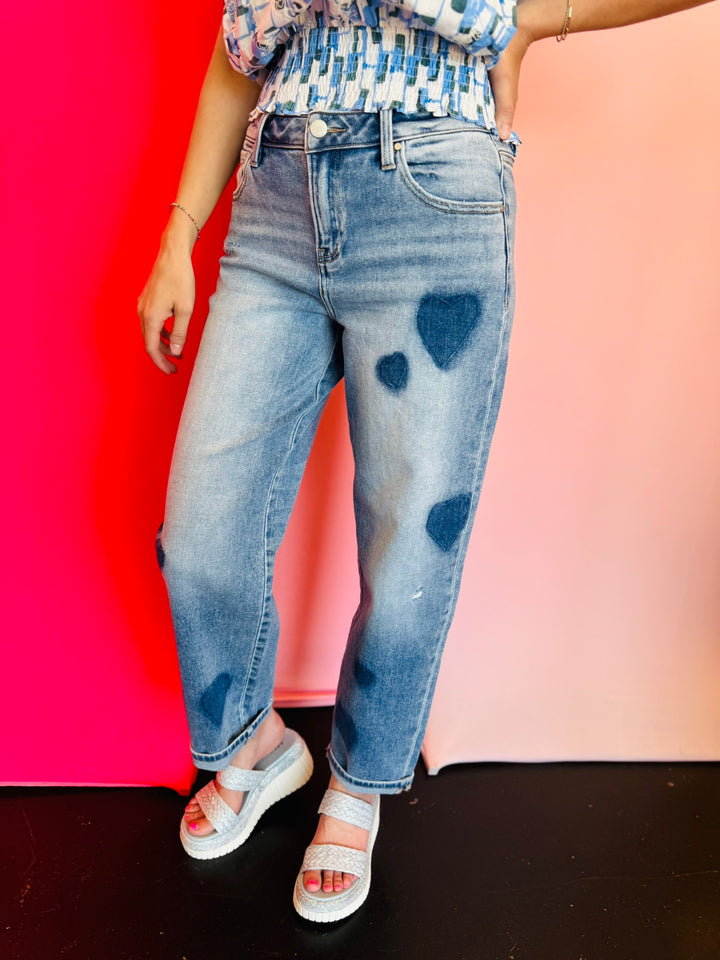 Risen Boyfriend Heart Jeans
