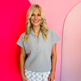 Light Grey Half Zip Top