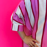 Pink Stripe Button Top