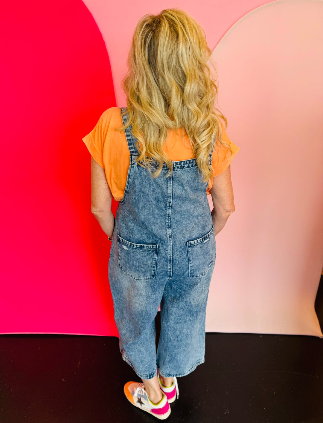 Distressed Denim Overalls