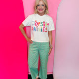 Green & Pink Polka Dot Pants