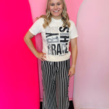 Black Stripe Wide Leg Pants