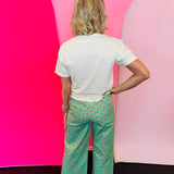 Green & Pink Polka Dot Pants
