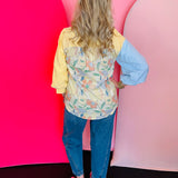 Yellow Mix-Match Button Down Top