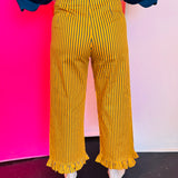 Tangerine Ruffled Hem Pants