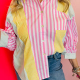 Pastel Pop Button Down Top