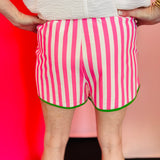 Melon Poppy Stripes Everyday Shorts