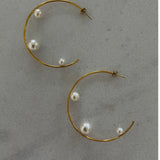 Large Pearl Hoops