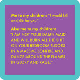 Sassy resin coaster with cork backing and bold “Not Your Maid” humor for any space.