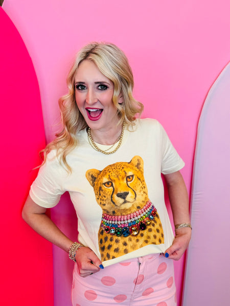 専用ページ　lui jewelry / shirt 03 pink Jewel Collared Leopard Tee (Natural) – Tootsie Lou's Boutique