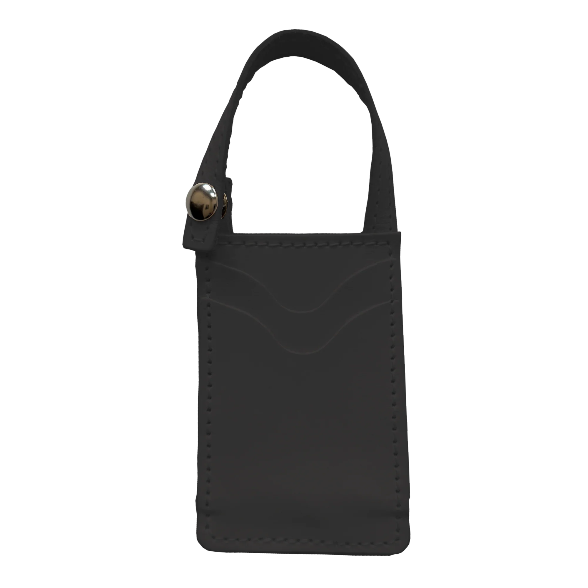 Genuine leather boot wallet with snap closure and multiple storage pockets.