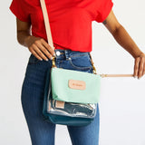 Jon Hart large replacement pouch for Trinity handbag in coated canvas.