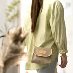 Lillie crossbody purse with slim pockets, magnetic closure, removable strap, and sleek compact design.