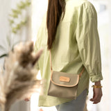 Lillie crossbody purse with slim pockets, magnetic closure, removable strap, and sleek compact design.