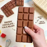 Large chocolate bar squishy stress toy with soft sensory texture.