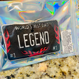 Worlds best dad car freshener hanging with bold design and long lasting scent