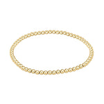 3mm gold filled stretch beaded bracelet waterproof stackable jewelry.