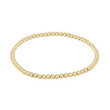 3mm gold filled stretch beaded bracelet waterproof stackable jewelry.