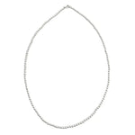 Waterproof 16-inch necklace hand-beaded with polished 3mm sterling silver beads.