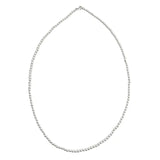 Waterproof 16-inch necklace hand-beaded with polished 3mm sterling silver beads.
