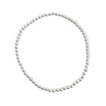 Sterling silver 3mm beaded waterproof stretch bracelet.