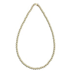 5mm gold filled beaded necklace with clasp and waterproof everyday style.