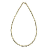 5mm gold filled beaded necklace with clasp and waterproof everyday style.