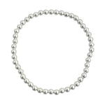 Waterproof 5mm sterling silver beaded bracelet with pink storage bag