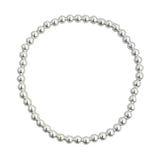 Waterproof 5mm sterling silver beaded bracelet with pink storage bag