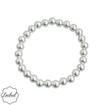 7mm sterling silver beaded bracelet with stretch fit and anti-tarnish finish.