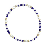 Blue and white waterproof beaded game day bracelet.
