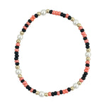 Orange and black waterproof beaded game day bracelet.