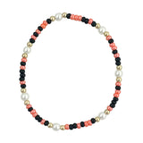 Orange and black waterproof beaded game day bracelet.
