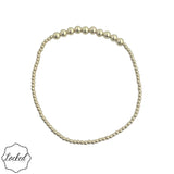 Gold filled beaded bracelet pattern 10 with mixed 2mm and 4mm beads.