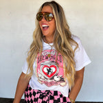 Vintage Cupid’s Brewing Co love potion graphic tee with heart jar cupid design