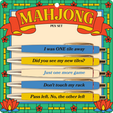 Set of five Mahjong pens featuring funny game night sayings and phrases.