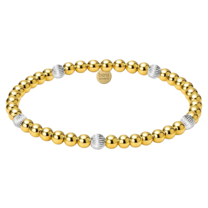 Bara Boheme elegant 14K gold filled beaded bracelet with mixed 4mm and 5mm Sophie beads.