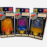 Colorful three-tone popsicle squishy stress toy.