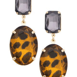 Black diamond crystal drop earrings with faceted light-catching stones.