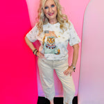 Patriotic tiger Statue of Liberty rhinestone collar tee