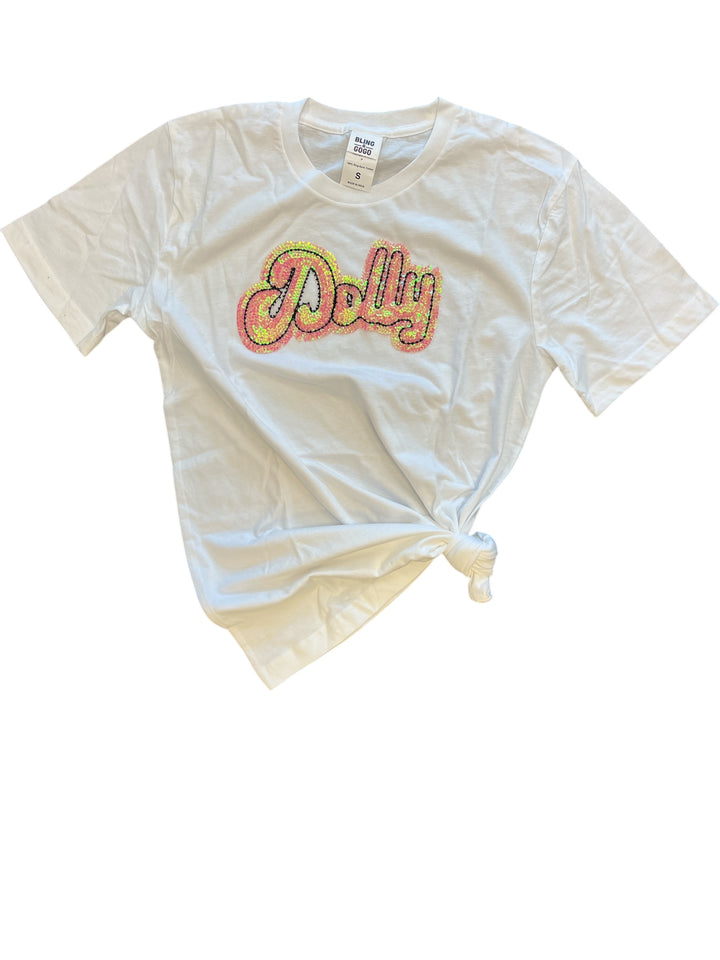 Pink Sequin Dolly Tee