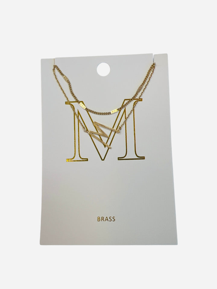 M Initial necklace