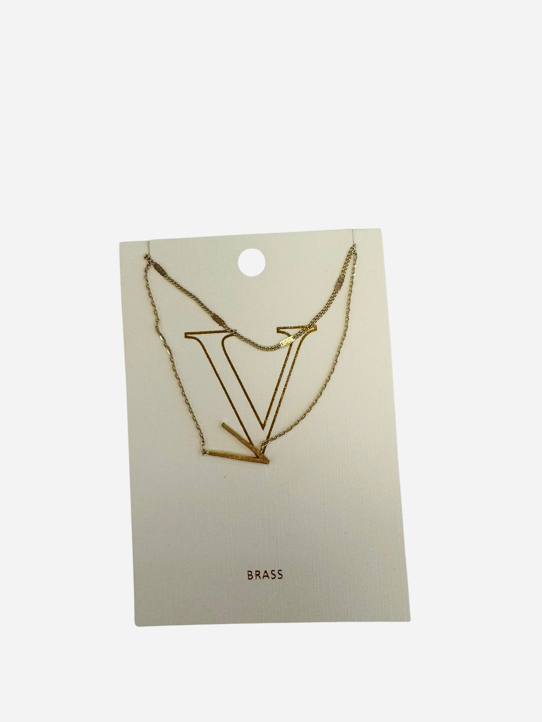 V Initial necklace