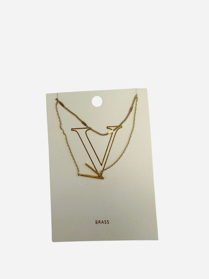 V Initial necklace