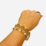 Gold Pearl Stack Bracelets (Water Resistant)